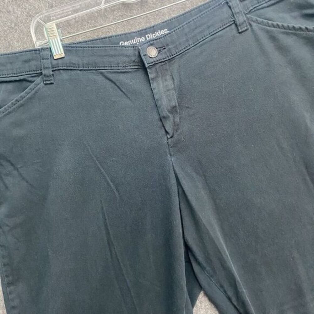 Genuine Dickies Women 41 Waist Black Relaxed Fit Casual Flat Front Career